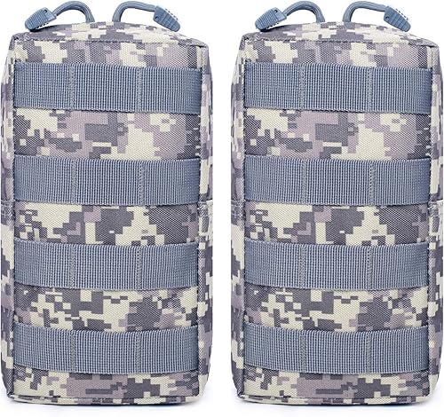Tacticool Paquete de 2 bolsas Molle - Bolsa táctica compacta resistente al agua EDC