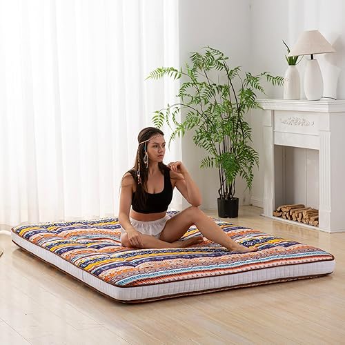 Miniatura 4 de Dr.Futon - Colchón tipo futón japonés para piso, extra grueso, plegable, enrollable, topper de cama para invitados, tumbona y viaje Indianb,Vid de