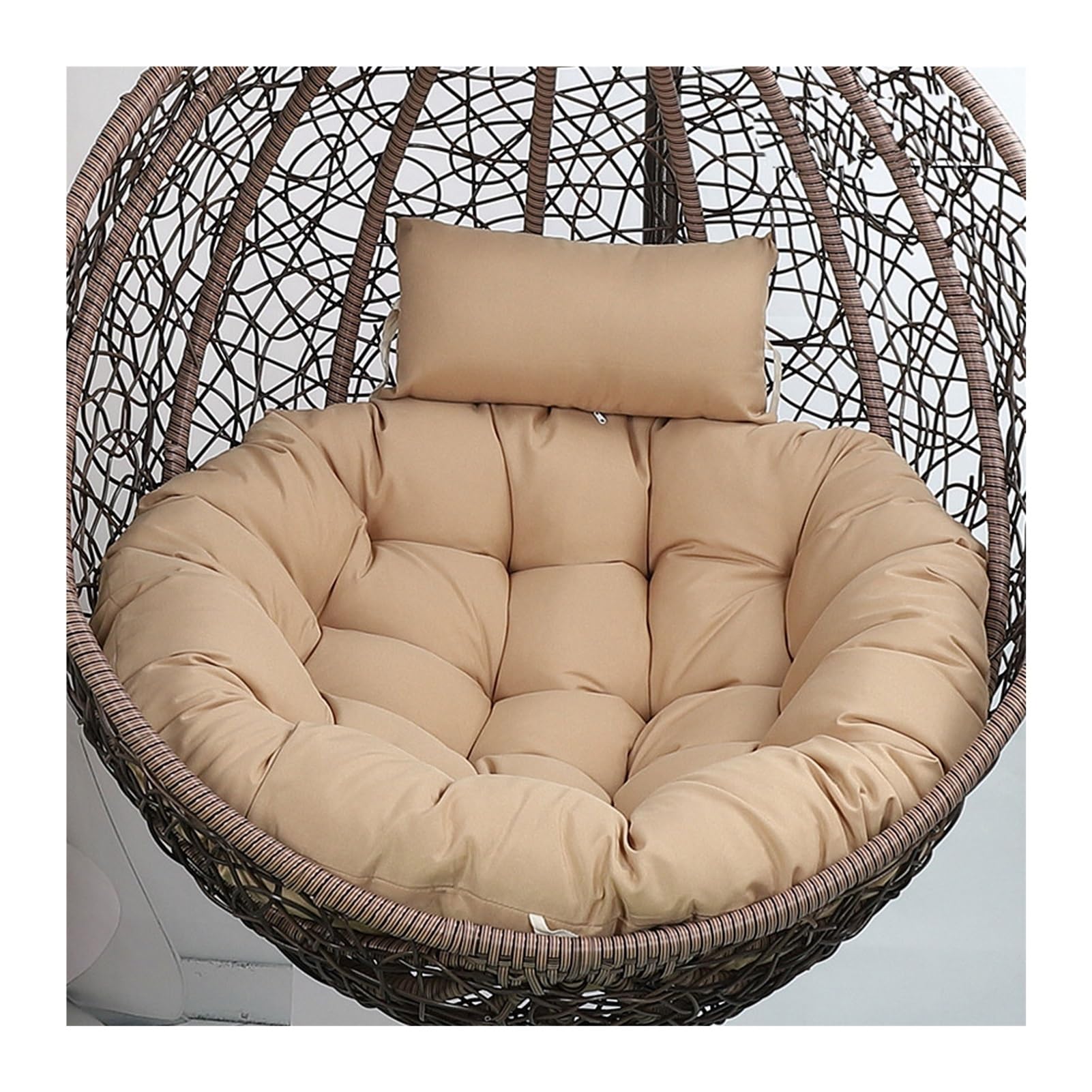 Yahbrra Cushion for Outdoor Hanging Chair, Hanging Basket Cushion, Replacement Cushion for Hanging Chair, Seat Cushion Cushion for Hanging Chair(Khaki,115size (diameter: 105cm)) — image 1