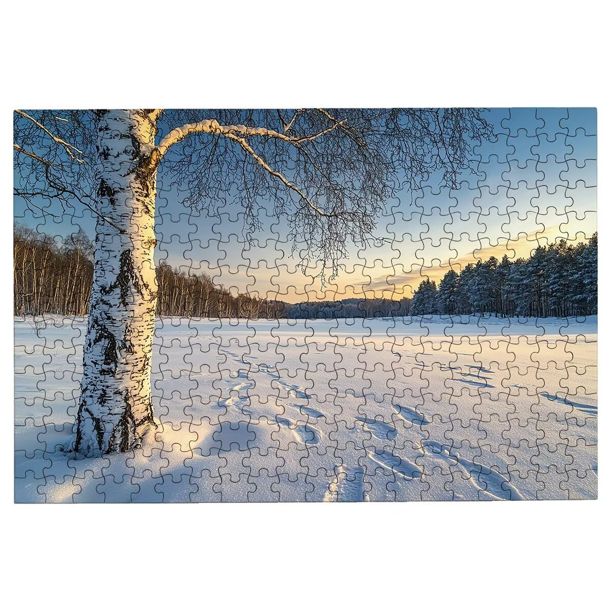 Puzzle 5000 sztuk Zimowe Puzzle Drzewo Puzzle 5000 Dorosłych Puzzle Dla Dorosłych Z Pudełkiem Prezentowym, Drewniane Puzzle Wyzwanie Dla Całej Rodziny, Oryginalne Prezenty Dla Kobiet -2688