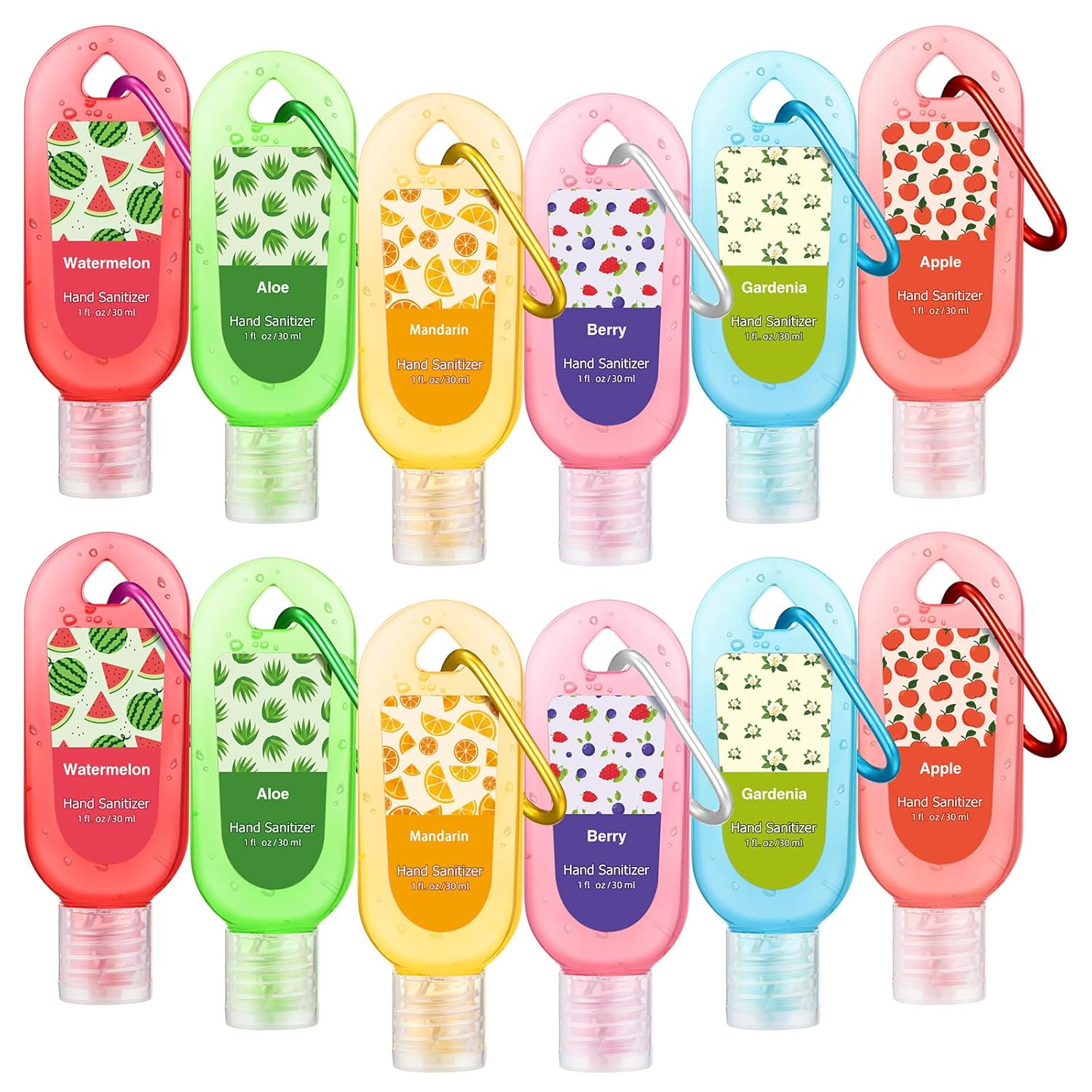 24 Pcs Scented Hand Sanitizer Keychain Gift Mini Lavender Hand Sanitizer Gel Keychain Bulk 1 oz Graduation Party Favor for Nurse Teacher Women Coworker Party Supplies