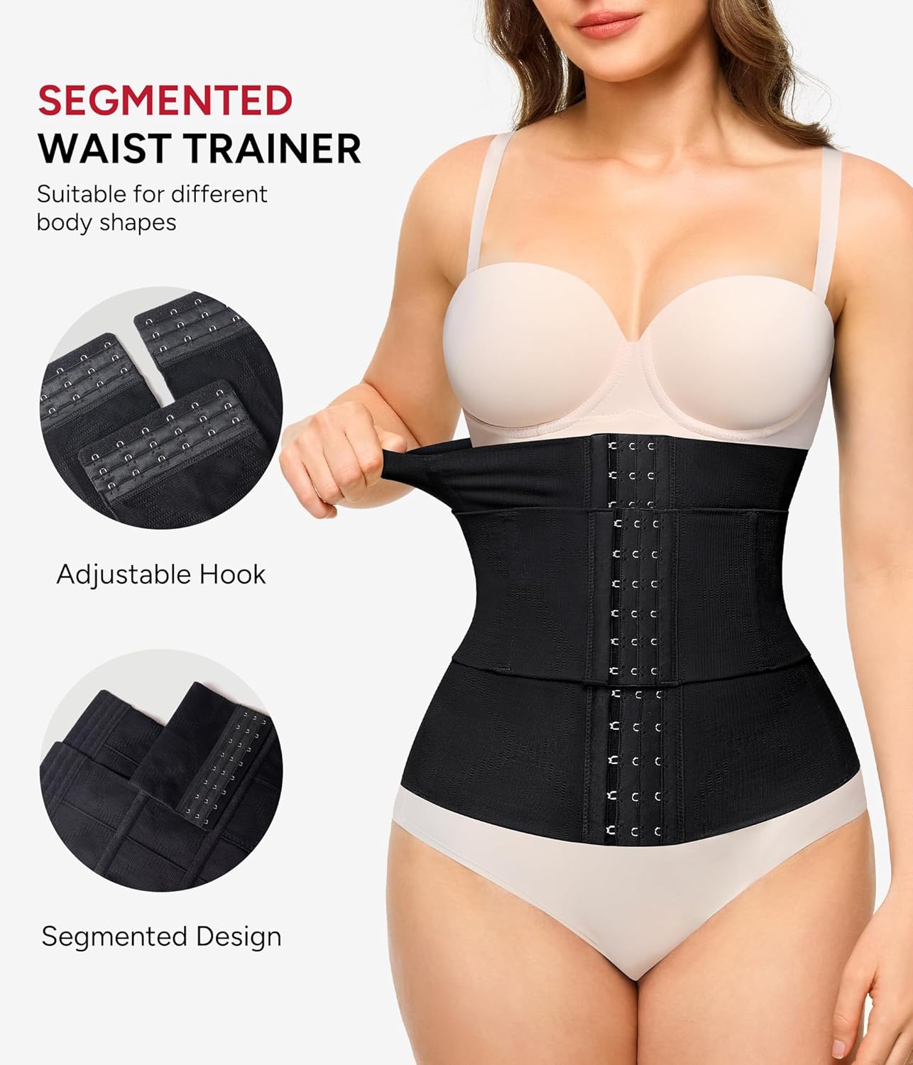 Nebility Waist Trainer for Women Corset Shapewear Tummy Control Segmented Waist Cincher Postpartum Faja Body Shaper - Image 2