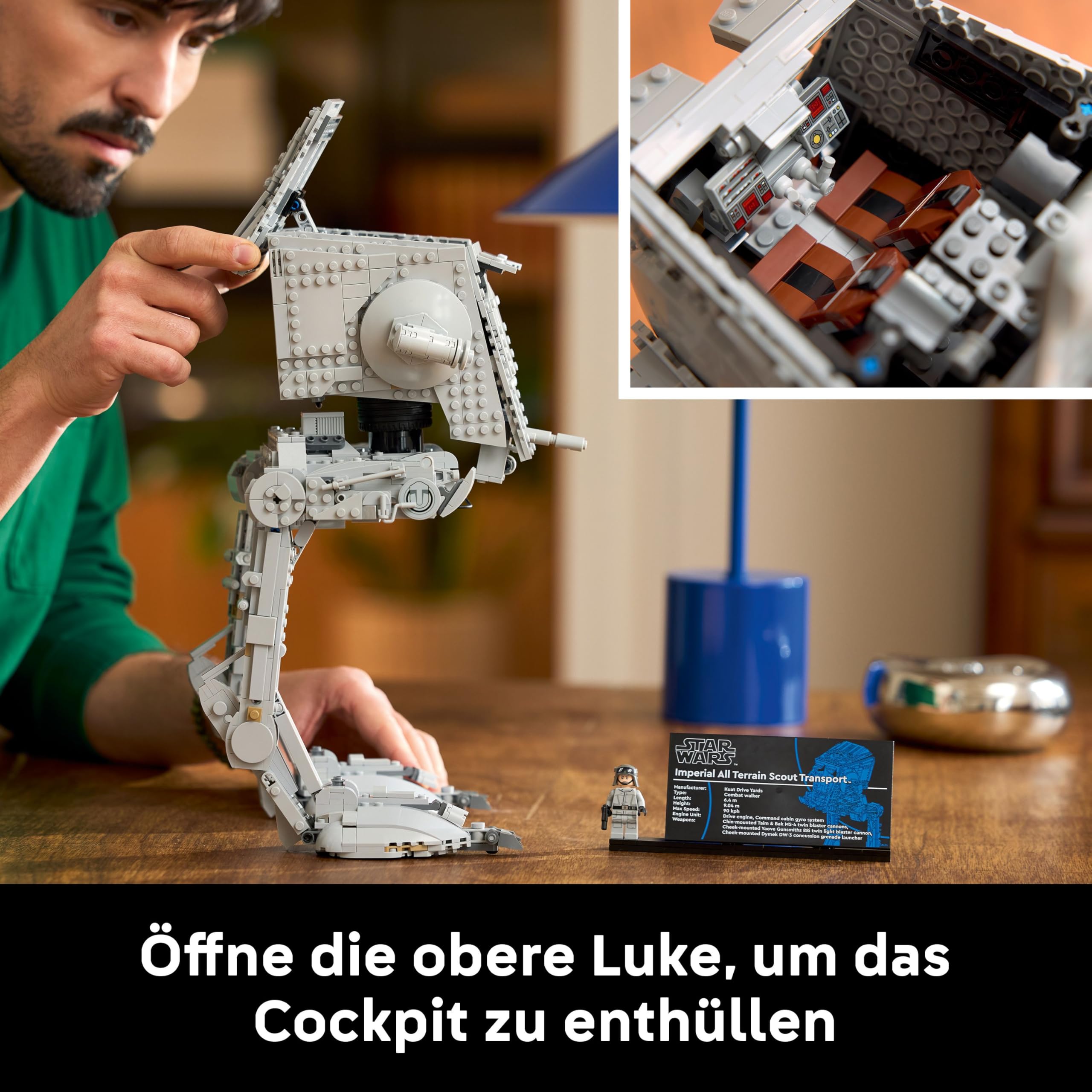 LEGO Star Wars AT-ST Kampfläufer - Bauset für Erwachsene - UCS Modell zum Ausstellen mit Minifigur & Informationstafel - Sammlerstück & Geschenk für Fans - 75417