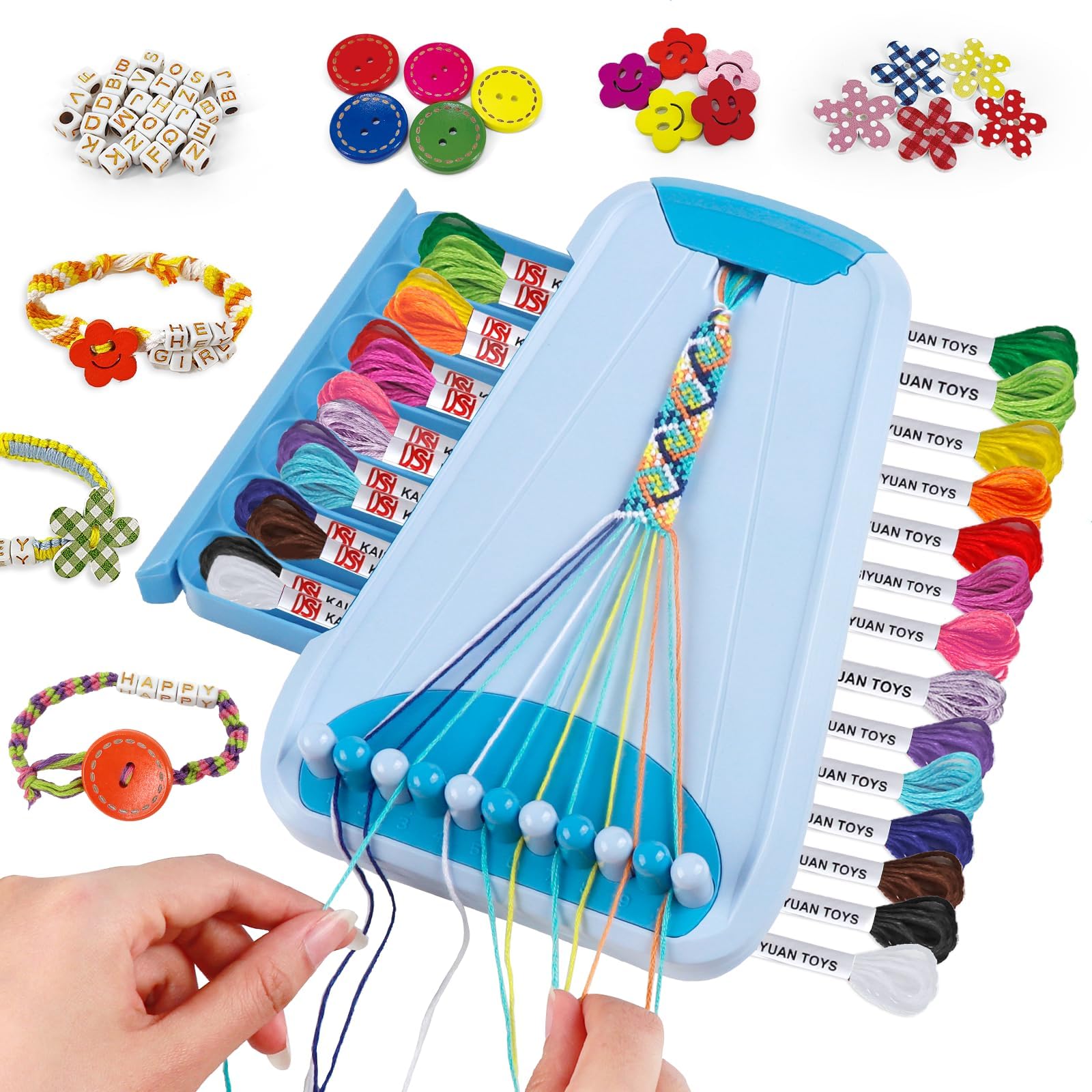 Bracelet Making Kit for Girls - Friendship Bracelet Kit - Easter Gifts for Ages 6 7 8 9 10 11 12 Year Old Girl Birthday Gifts, Arts and Crafts for Kids Ages 8-12 Teen String Bracelets DIY Maker