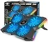 spirit of gamer - airblade 500 laptop cooler 10 to 17 inch 4 quiet fans compatible with ps5 ps4 xbox & pc rgb backlit cooling plate notebook cooler