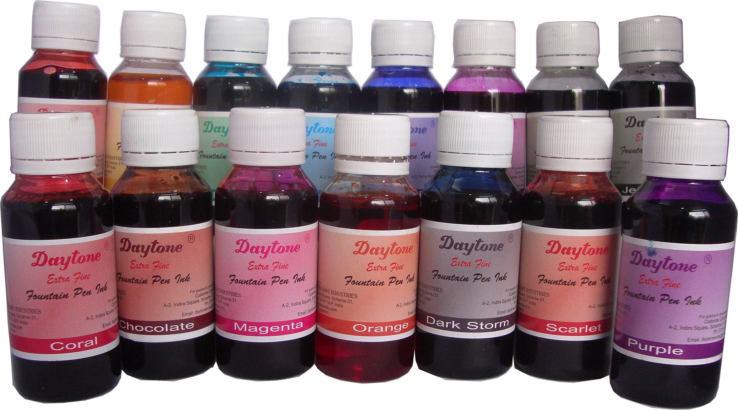 - Extra Fine Fountain Pen Ink 15 Colour Set