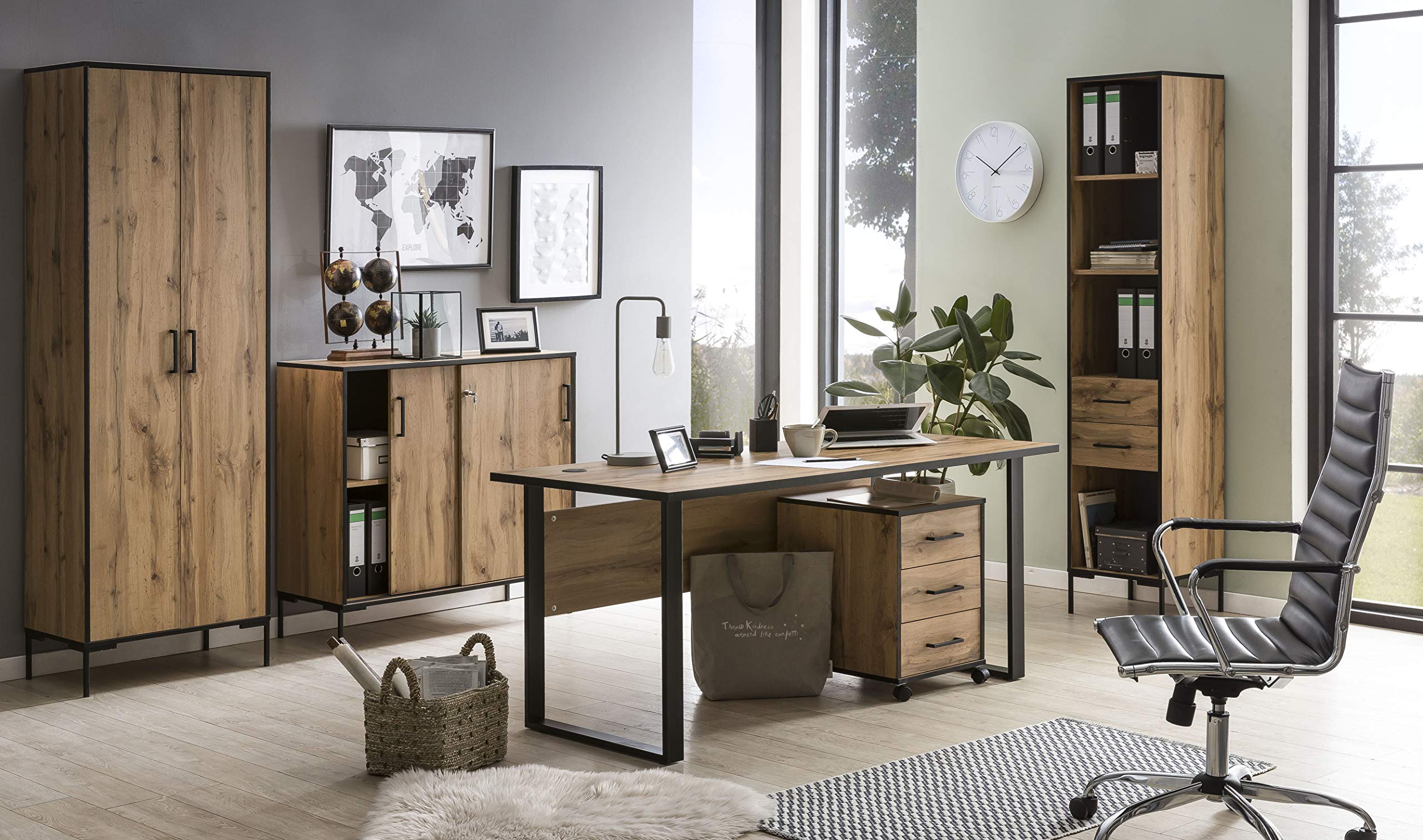 Schildmeyer Montana Aktenschrank 701516, Eiche-Landhaus Dekor, 100, 1 x 41 x 96, 6 cm