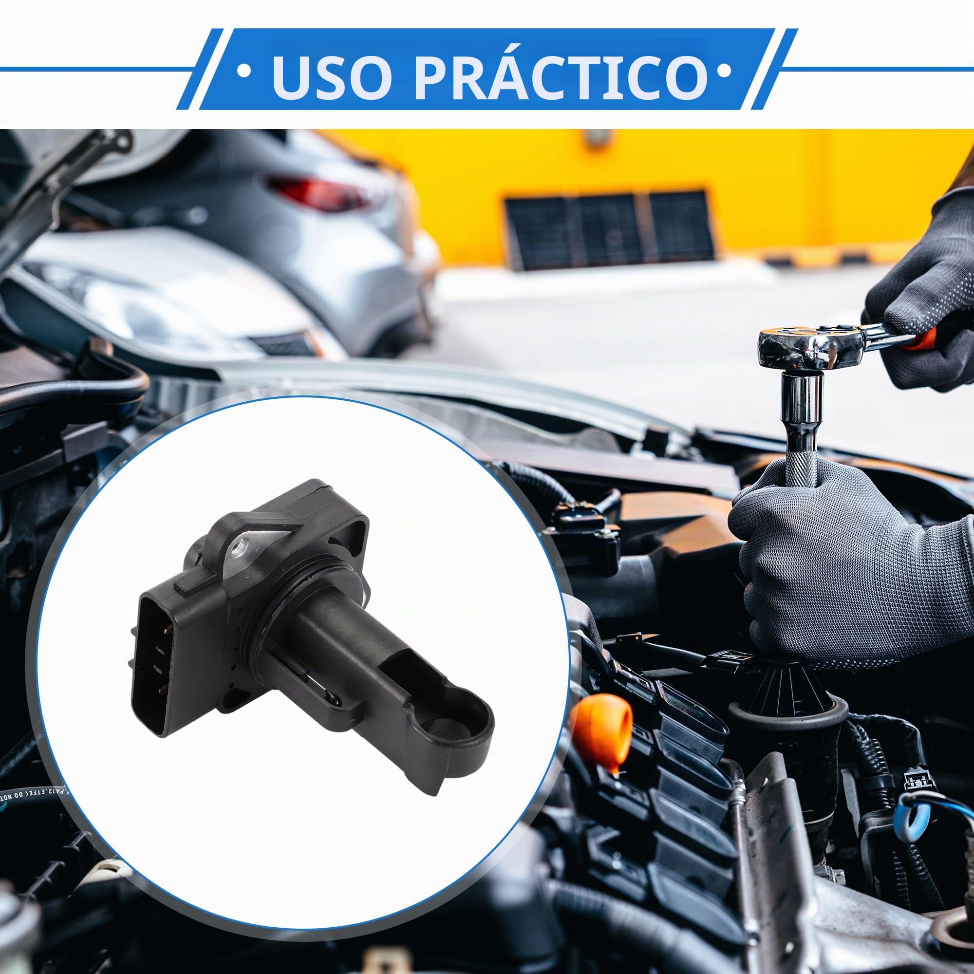 Medidor De Sensor De Flujo De Aire Masivo Para Toyota Yaris 1Pc | Color Negro, Material Plástico Y Metal, 5 Pines, Número Oe 222040L010, Monitoreo De Flujo De Aire, Reemplazo Directo