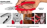 Vista 6 de VAMPLIERS Juego de 2 alicates extractores de tornillos pelados. Fabricado en Japón. Linesman de 8 pulgadas + alicates combinados de 6.25 pulgadas.