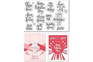 Arbuya Valentine's Day Sentiment Clear Stamps for Card Making