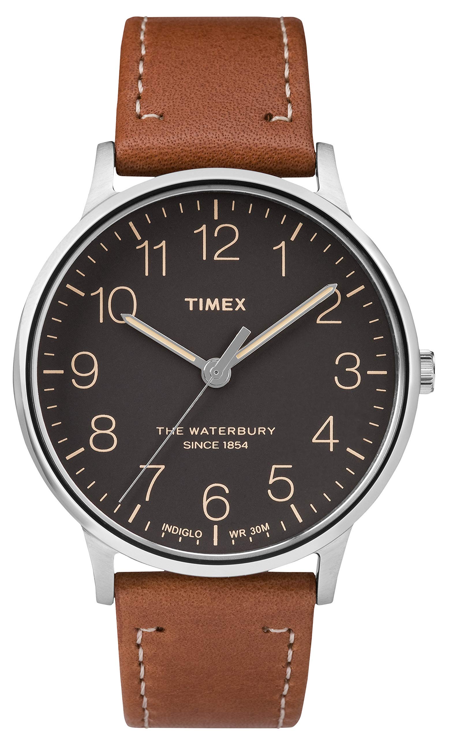 Timex Easy Reader TW2P75800 - Orologio al quarzo da uomo con cinturino in pelle marrone, con datario, 38 mm