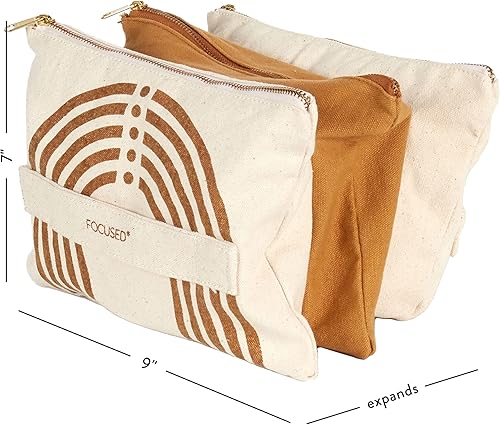 Miniatura 2 de Erin Condren Bolsa mediana con cremallera de acordeón - Arco de óxido. 3 bolsas. Bolsas estilo acordeón para organización con cierres de cremallera