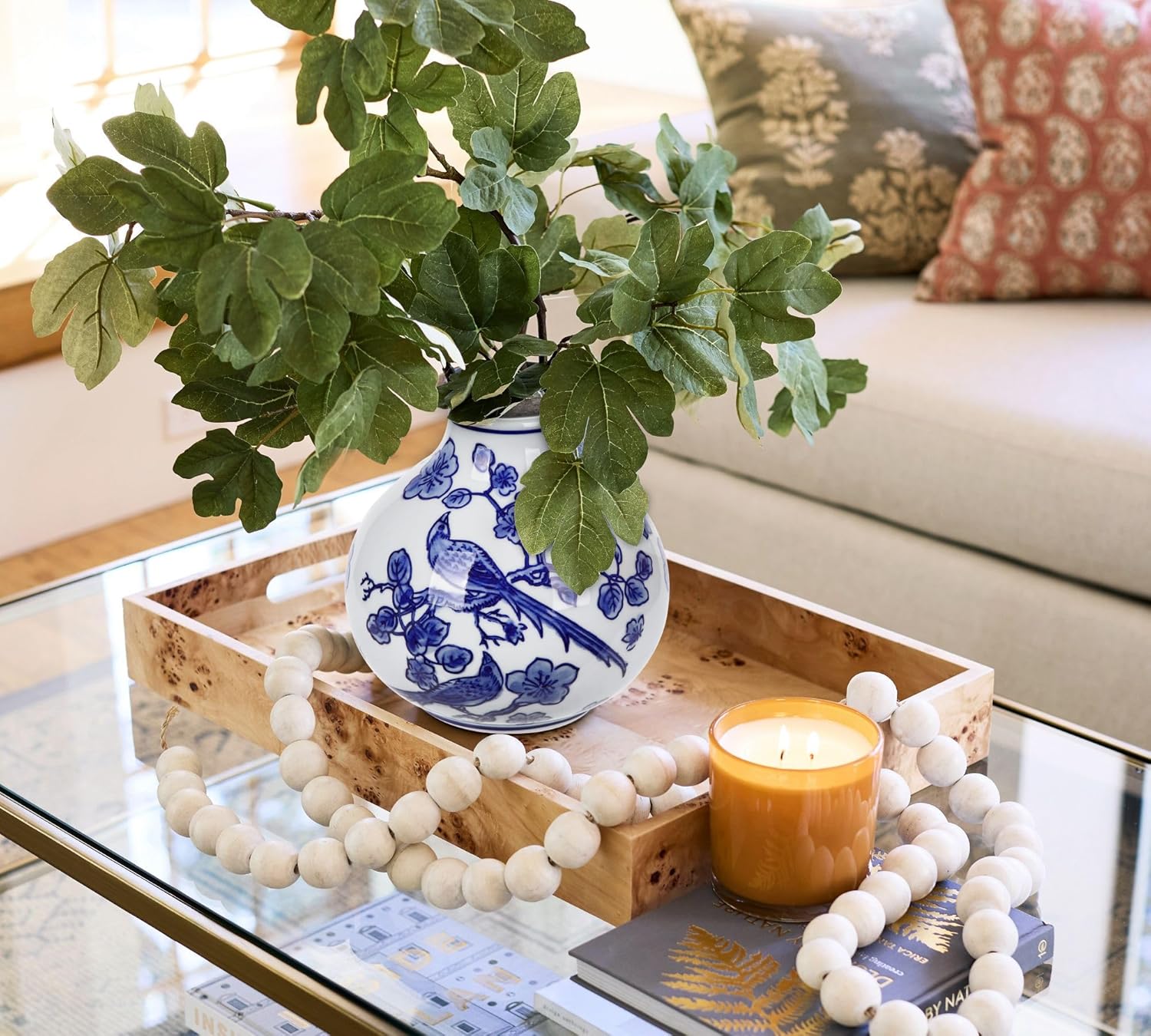 Blue and White Vase Porcelain Vases Small Chinoiserie Vase Classic Ceramic Chinese Floral Vase for Bedroom Living Room Console Table Accent Shelf Tabletop Decor - Image 5