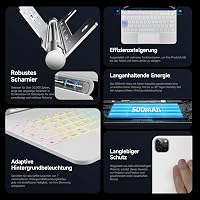 HOU Magic Keyboard iPad Pro 13 (M4) Tokkal - QWERTZ Billentyűzet, Bárhol Kattintható Trackpaddel, 7 Színű Háttérvilágítás, Mágneses Dizájn,  5
