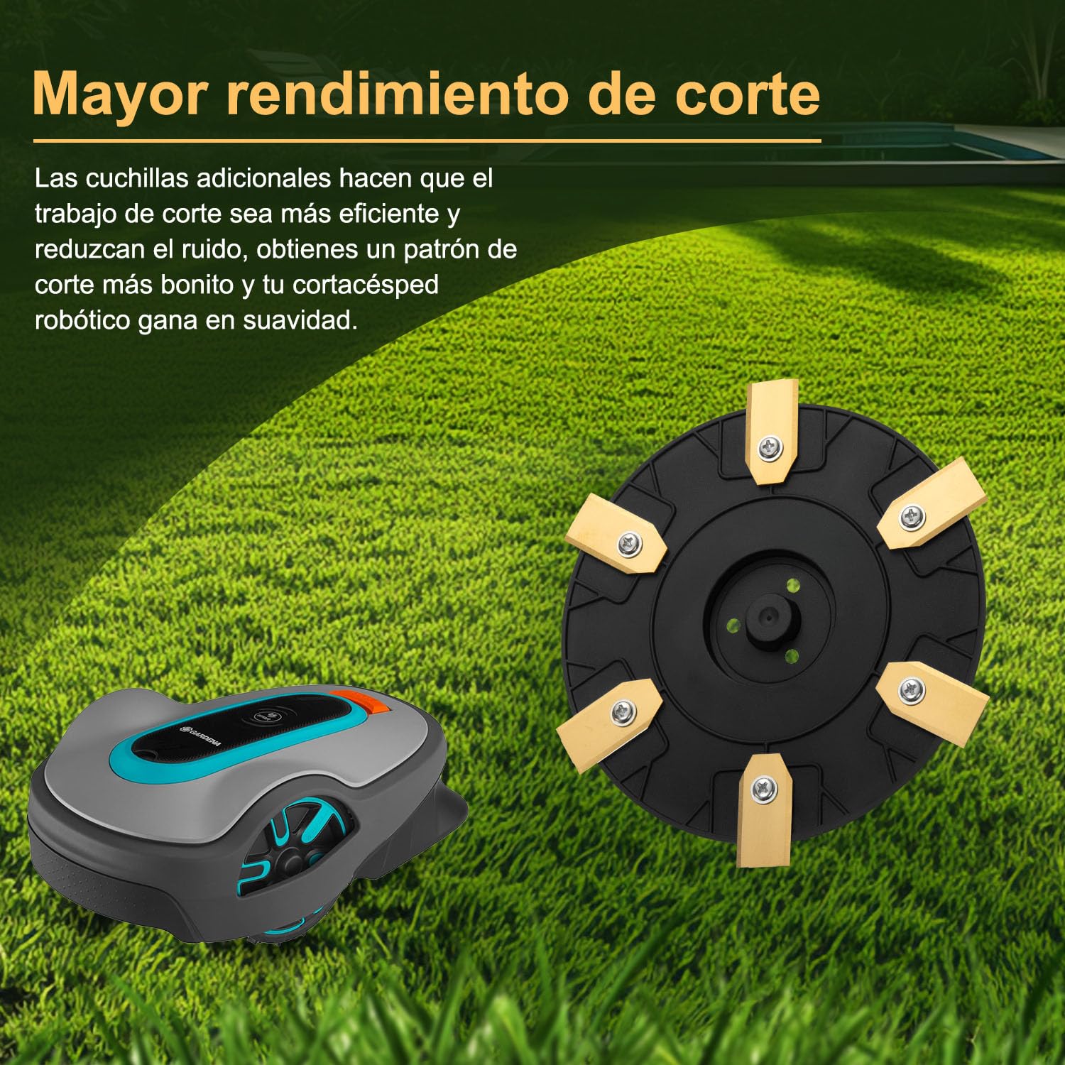 【Corte Más Eficiente】 Discos de Cuchilla + 6 Piezas Compatibles con Gardena Sileno City 400 600 / McCulloch Rob S400 S500 S600 S800, Disco de Cuchilla para Cortacésped Robótico