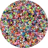 Vista 42 de 1500 piezas de cuentas de media perla de 4 mm, color AB negro, cuentas de perlas planas para manualidades, cuentas de plástico redondas, cuentas