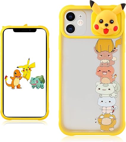 Amazon Coralogo プッシュピカチュウケース Iphone 12 12用 プロ 漫画 面白い かわいい ハードtpu ファンカバー スタイリッシュ ファッション ユニークデザイン フィジェット エステティック ガールズ ボーイズ キッズ ケース Iphone 12 12 Pro 6 1インチ ケース
