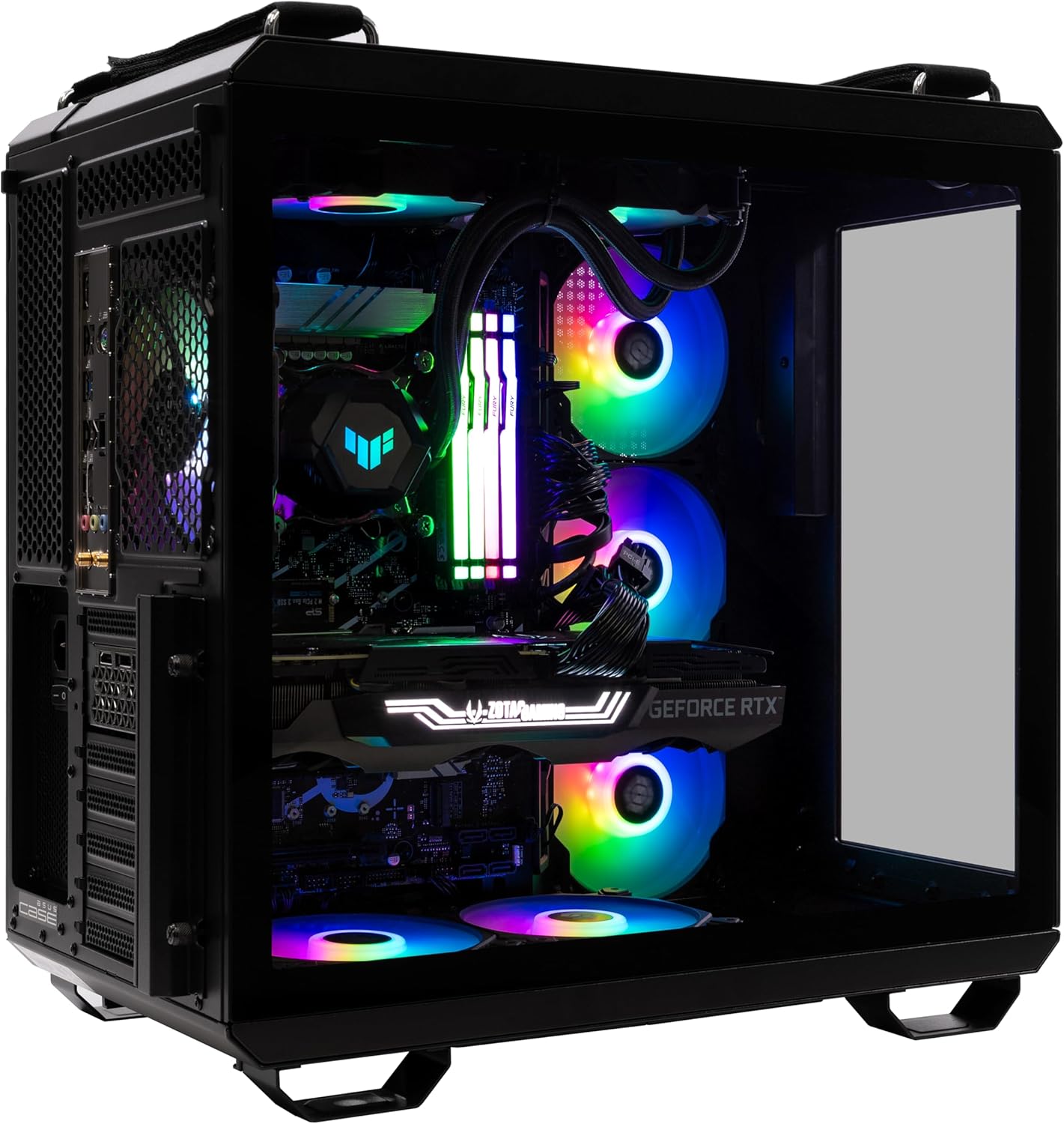 GT502 - RTX 5080 Gaming Desktop PC Liquid Cooled - 285K 5.7GHz 24 core - 2TB NVMe SSD SSD + 2TB HDD - 64GB DDR5(2X32GB) - 1000W - Windows 11 Home - Panoramic Glass Side 8 RGB Fans WiFi