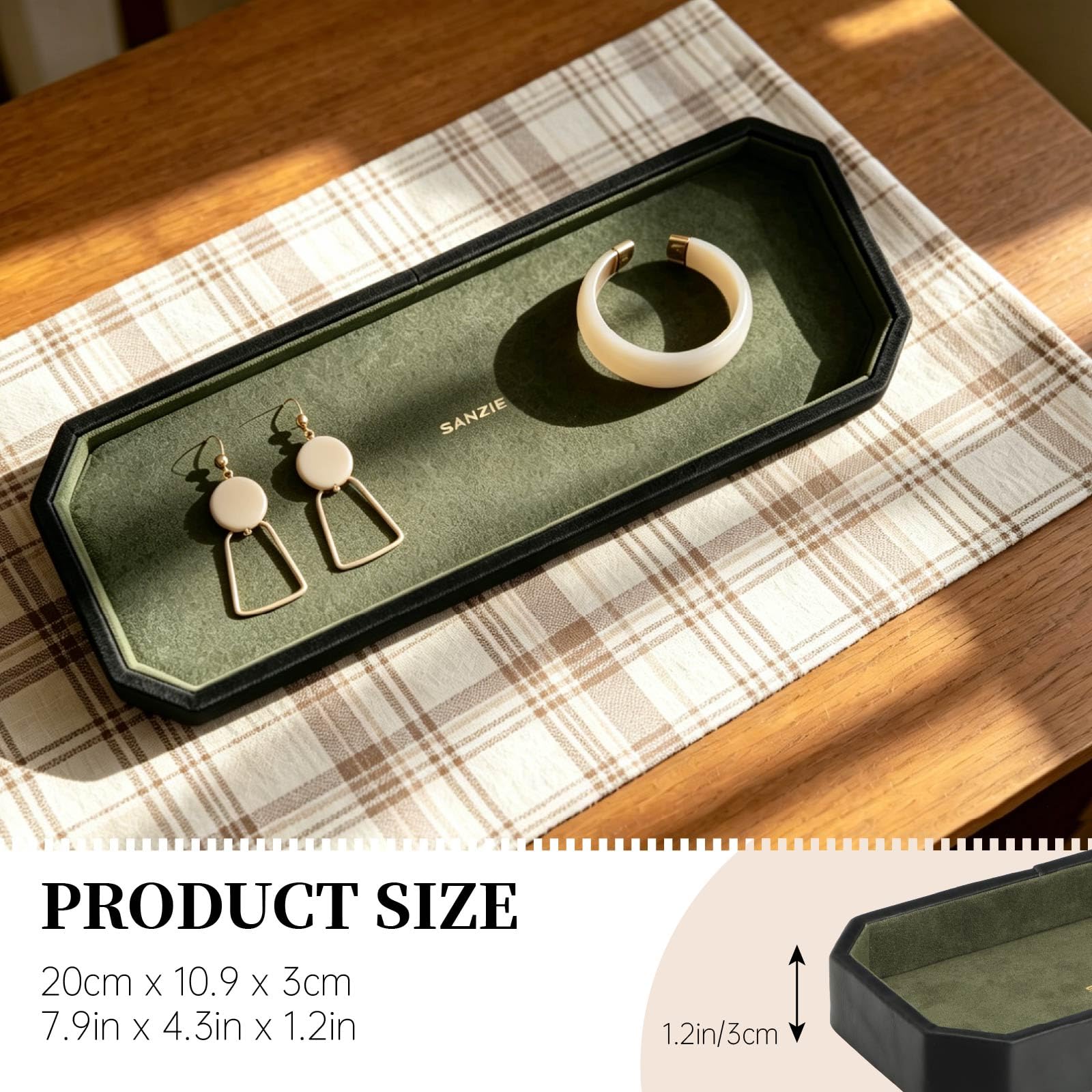 Amazon.co.jp: SANZIE レザートレイ 装飾トレイ デスクトップ