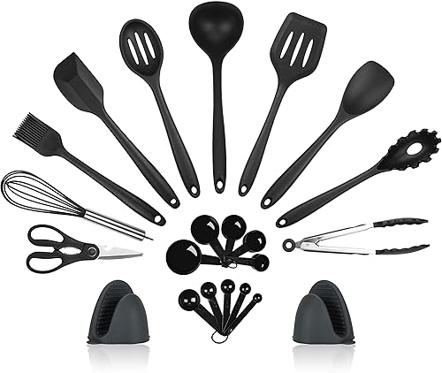 Miniatura 1 de Juego de utensilios de cocina, juego de utensilios de cocina, 22 utensilios de cocina de silicona, herramienta de cocina sin BPA, utensilios de