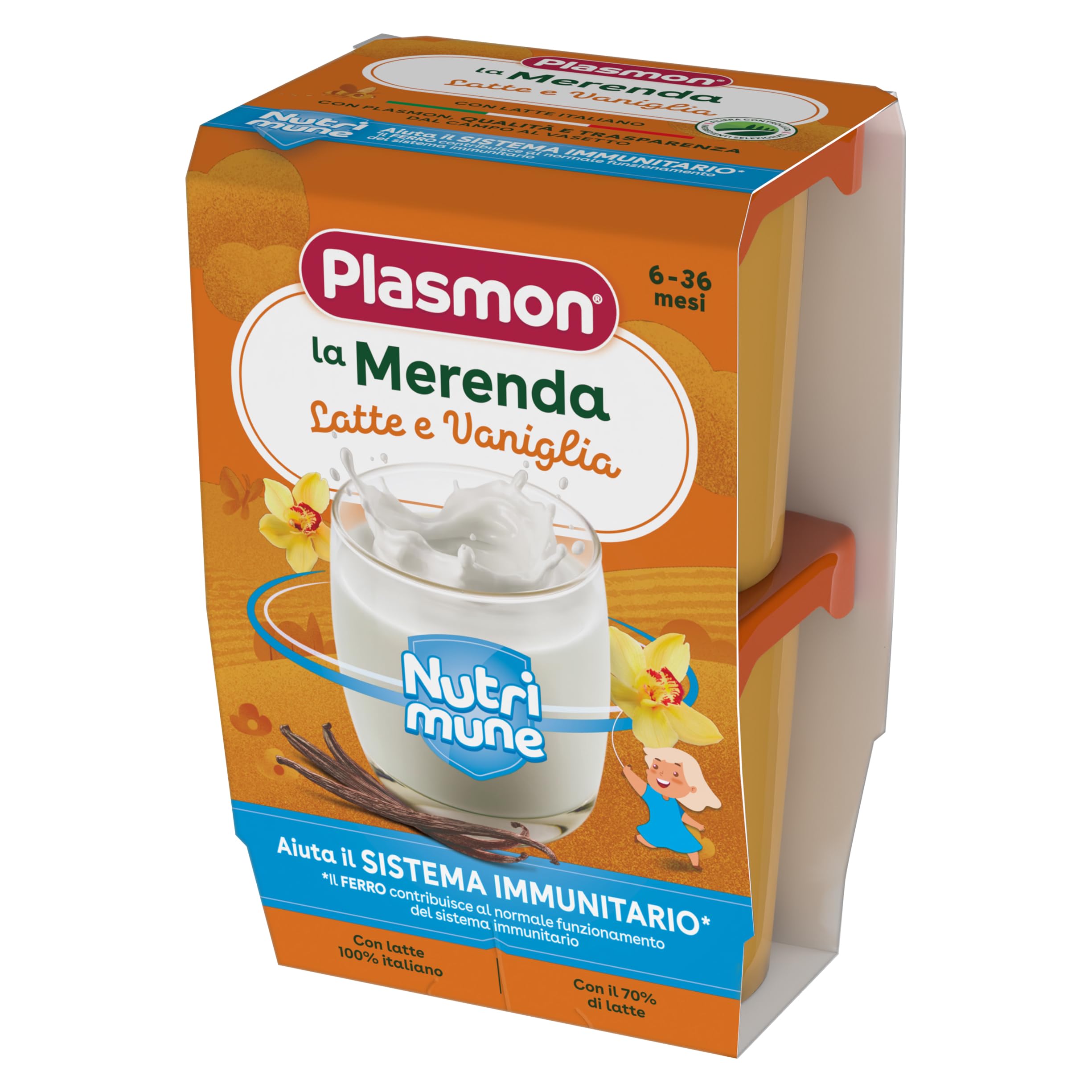 Plasmon Merenda Latte e Vaniglia 2x120g (12 Confezioni)