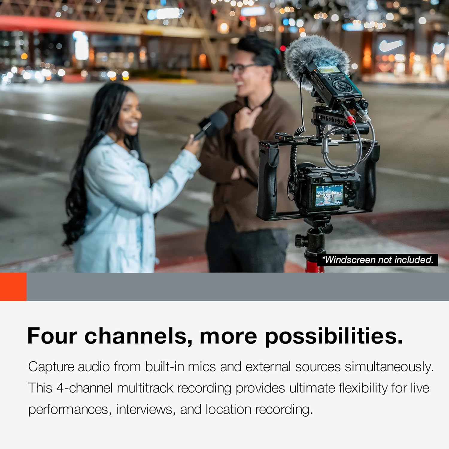 TASCAM DR-40XP 4-Channel 32-Bit Float Portable Handheld Field Recorder and USB-C Audio Interface — With 2 XLR/TRS Inputs and Adjustable Mics for Music, Audio for Video and Interviews