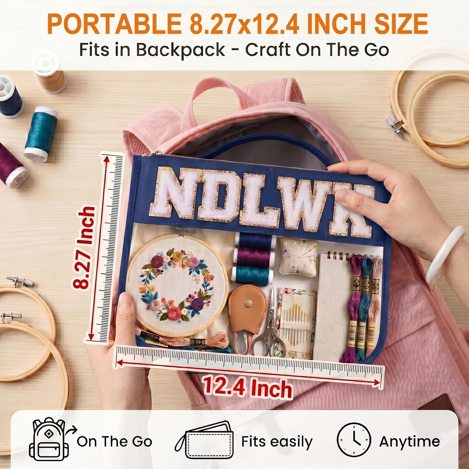 VOOGLAN Needlework Project Bag (Empty), 8 x 12 Inch image 4