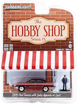 Toy Cars 1989 Taurus Red with Black Stripes and Associate in Suit Figure The Hobby Shop Series 13 1/64 Diecast Model Car by Greenlight 97130 D