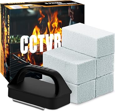 Heavy Duty Griddle Cleaning Brick with Handle, Grill Cleaner for Cleaning Flat top, Pumice Griddle Cleaning Stone Removing Stains for BBQ, Swimming Pool, Sink5 Pack