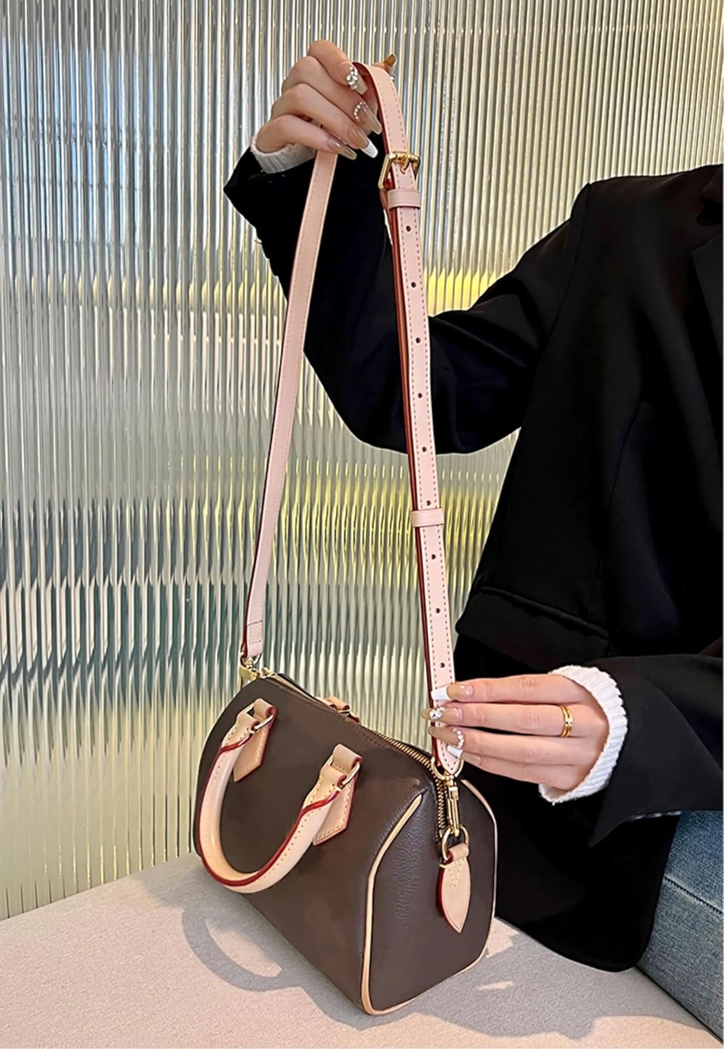 Genuine Vachetta Leather Crossbody Strap Genuine Leather Adjustable Replacement Strap for Shoulder Bag Handbag Purse - Image 4