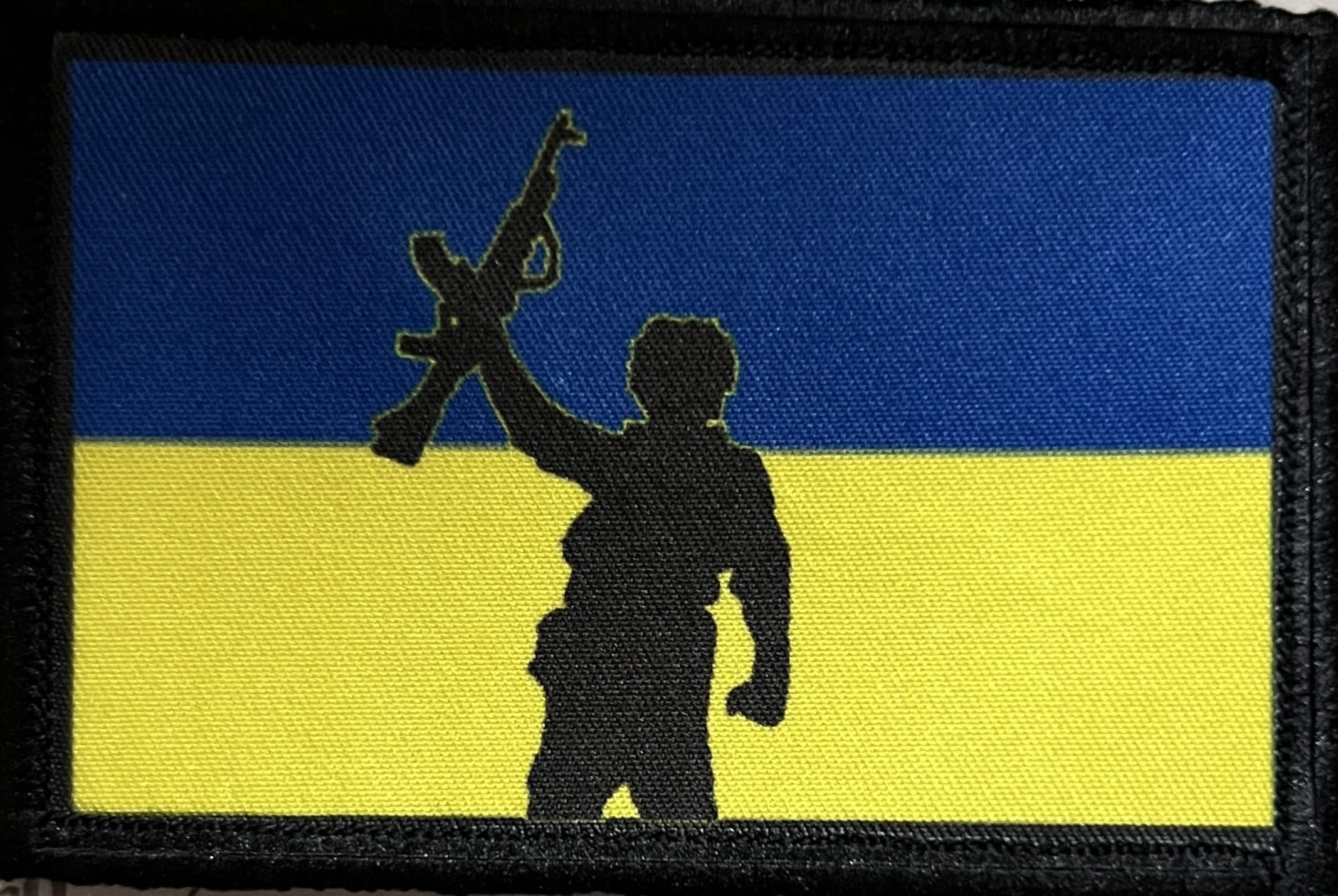 RedheadedTshirts - Ukrainian Flag Red Dawn Wolverines Ukraine Morale Patch.2x3 Hook and Loop Patch. Made in The USA