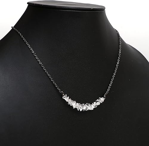 Miniatura 2 de Gempires Natural Tiendaite Chips Bar Necklace, Energy Healing Crystals, Gift for Her, Gemstone Jewelry 18-inch (Tiendaite)