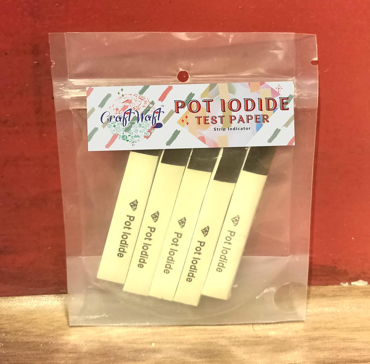 CRAFTWAFT Potassium Iodide Test Paper [Vial of 100 Strips] for Lab