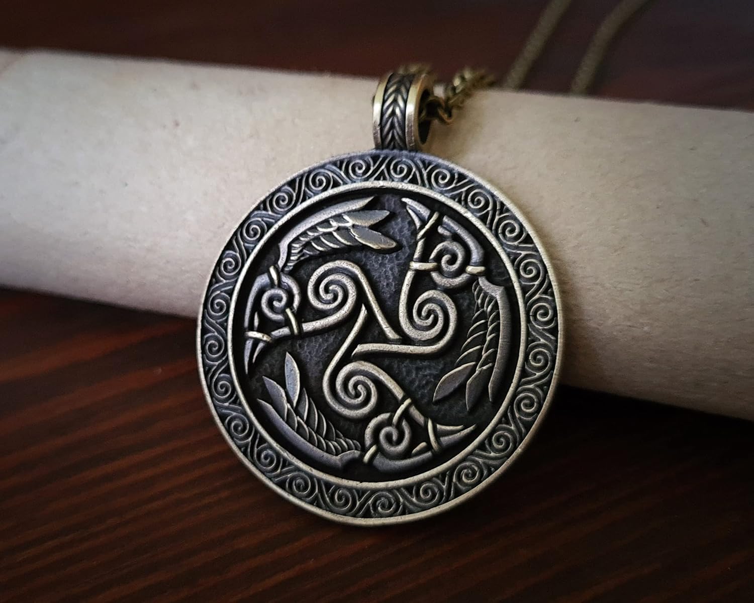 Baldur Jewelry - Viking Raven Crow Bird Necklace - Celtic Norse Odin Bird Raven Hugin Munin Pendant Necklace - Raven Wings Necklace - Raven Jewelry - Raven Skull Pendant - Raven Gifts