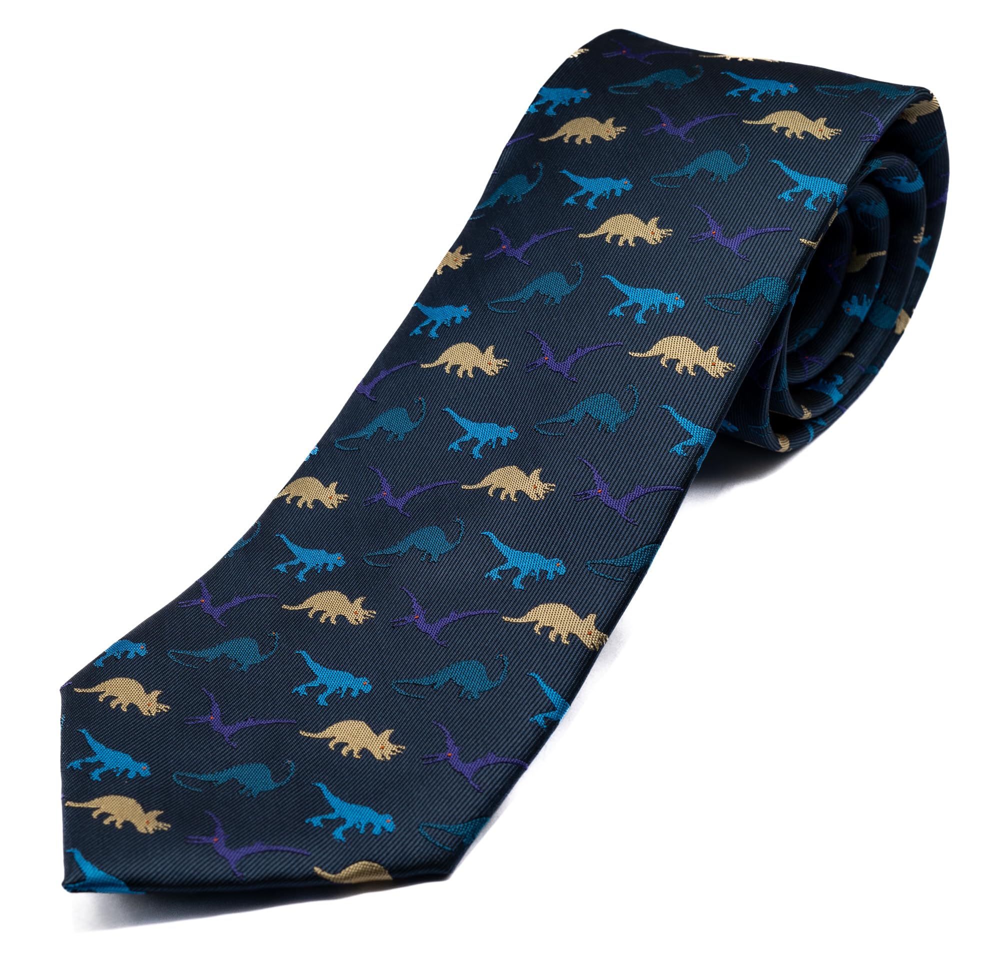 THE TIE STUDIO - Dinosaur Navy Blue Men's Novelty Ties