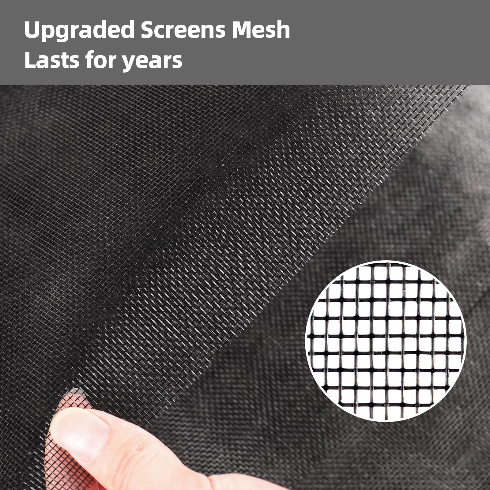 Fiberglass Window Screen Mesh Kit, 48"x130" Durable Mesh Window Screen for Patio Porch Door Windows, DIY Adjustable Screen Mesh Repair Kit - 4