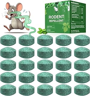 Mouse Rodent Repellent, 25 Pack Peppermint Oil Mouse Traps for Rat Mice, Ant, Roach, Spider, Squirrel, Nature Mouse Deterrent for Indoor Outdoor Use, for Garden & Home, Family & Pet Safe
