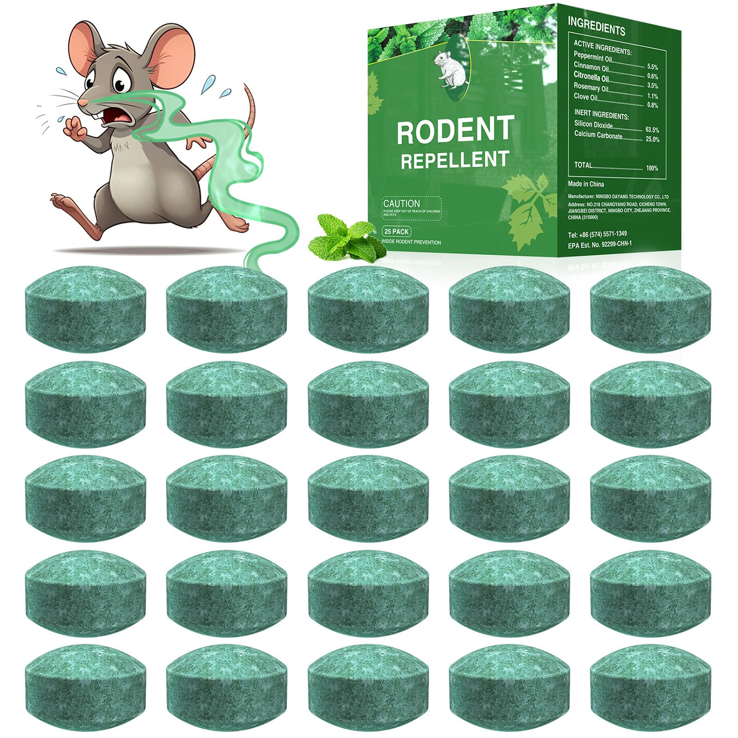 KOOSA 25 Pack Peppermint Oil Mouse Repellent