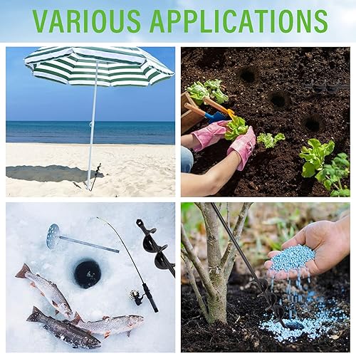 Miniatura 5 de Broca de taladro para plantar – 1.6 x 9 pulgadas y 1.6 x 16 pulgadas para jardín con agujero en espiral para plantar bulbos, flores, plantación de