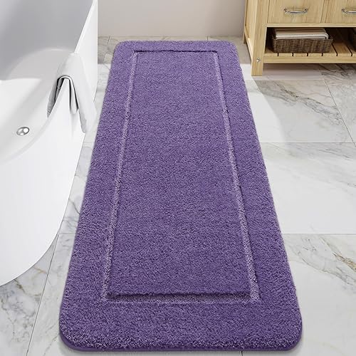 Miniatura 12 de LOCHAS Alfombras de baño, alfombra larga de baño de 24" x 60", alfombra antideslizante lavable para baño, alfombra suave y gruesa absorbente para la