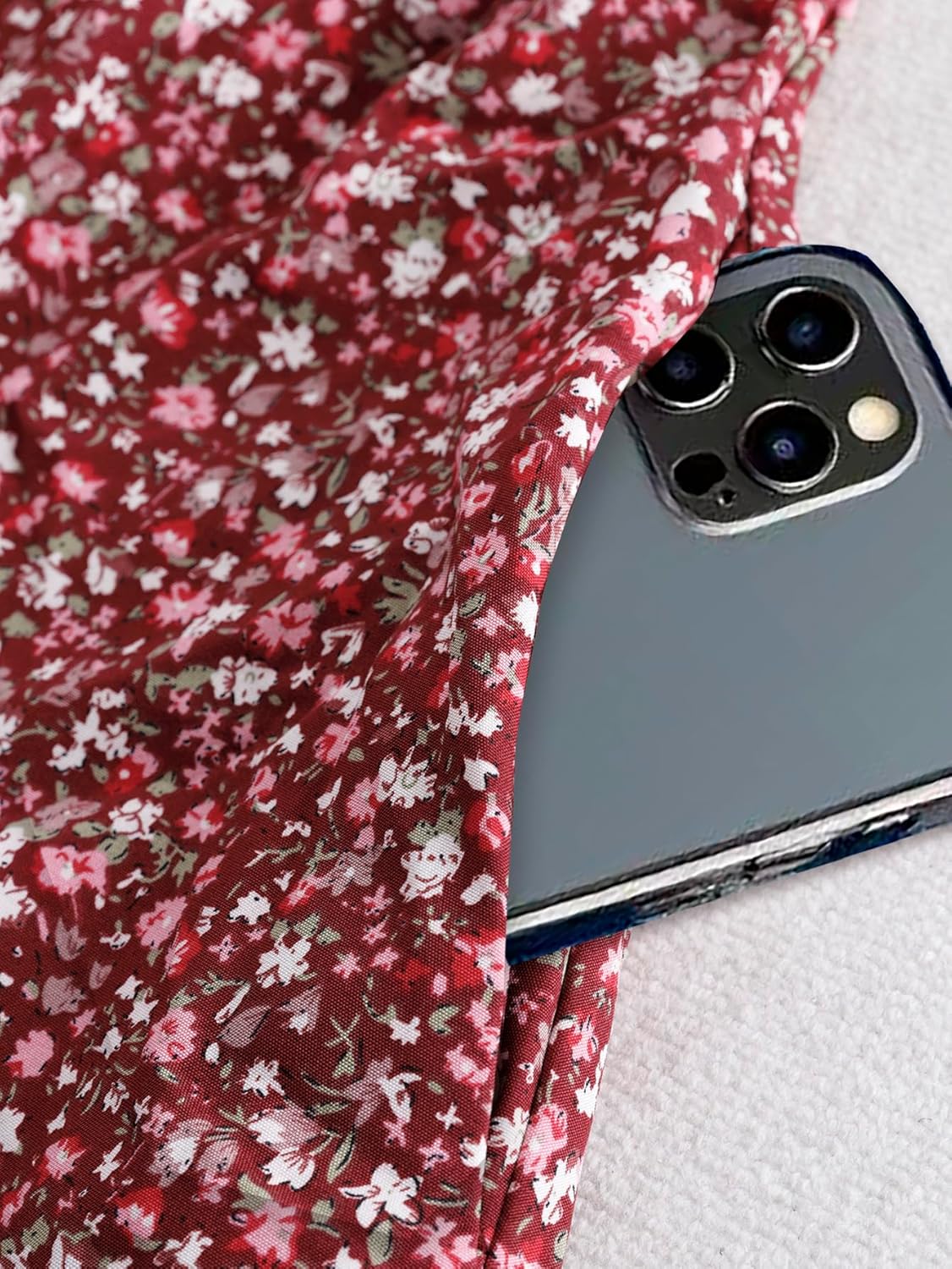 RWJ Women's Plus Size Fall Dress Long Sleeve Square Neck Floral Print Smocked A Line Boho Flowy Maxi Dresses with Pockets - Image 6