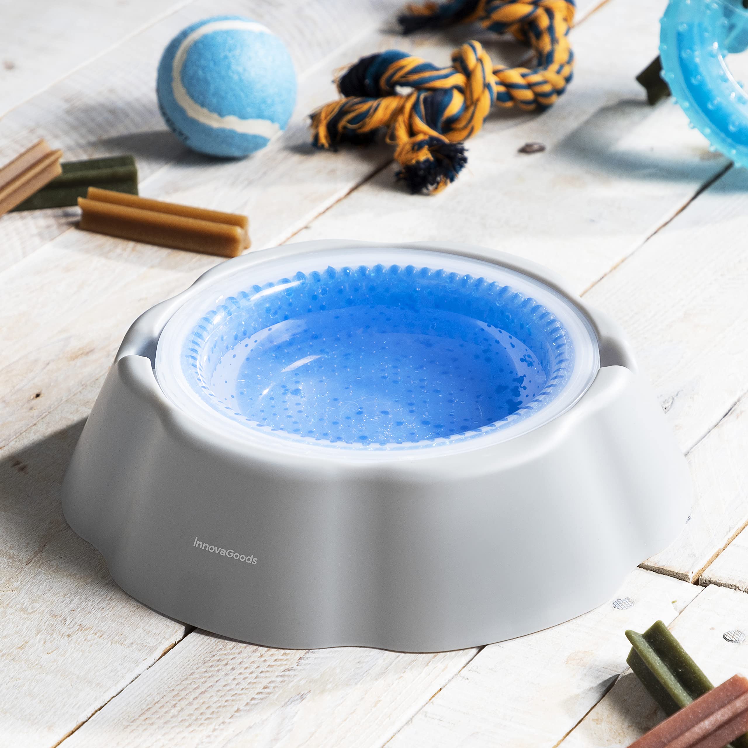Bebedero Refrescante para Mascotas Freshty InnovaGoods, Gris Azul