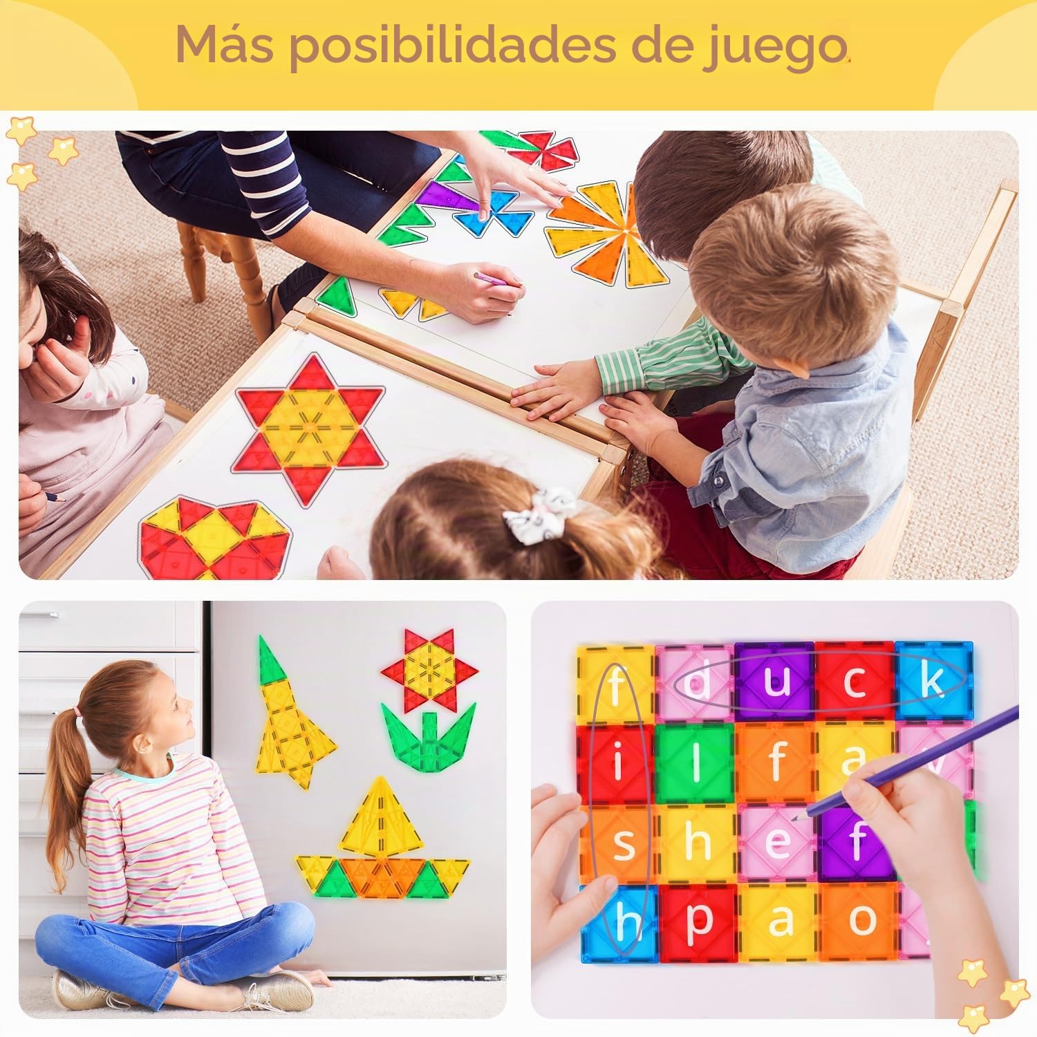 Katiago Construcciones Magneticas Niños, 100 Piezas Fuertes Bloques Magneticos Construccion para Niños de 3 4 5 6 años, Juego Imanes Niños con 2 Coches
