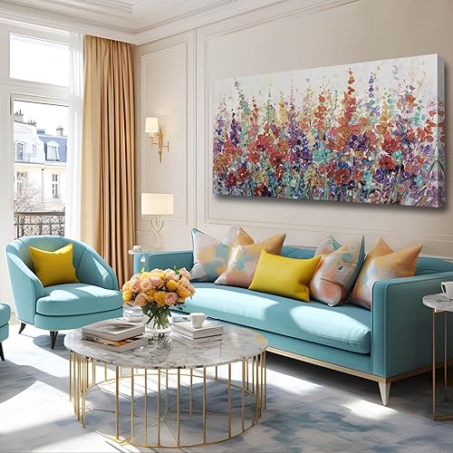 Miniatura 3 de XIANSHOU Arte de pared rosa y dorado con textura de flores para dormitorio, sala de estar, oficina, habitación de niñas, decoración de pared, 29 x