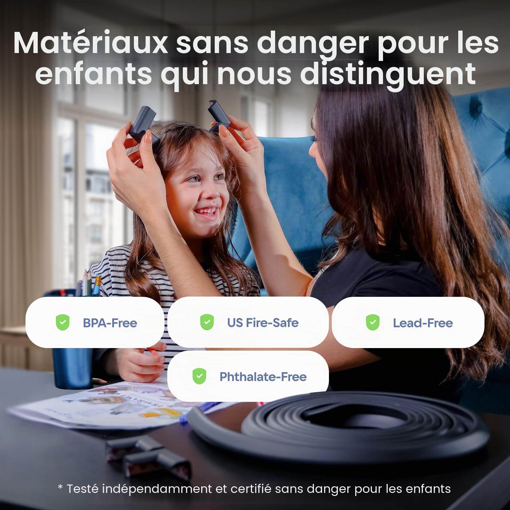 Protections de Bords et d'angle de Meubles | Coussin de Protection en Mousse de 4,9 m | Pare-Chocs de 4,6 m 4,6 m 4 Coins adhésifs sans Danger pour Les Enfants | Ensemble de Mousse pour bébé et sans