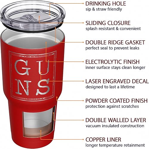 Vista 431 de We The People Holsters - Vaso térmico de 30 onzas, Únete o Muere, Negro