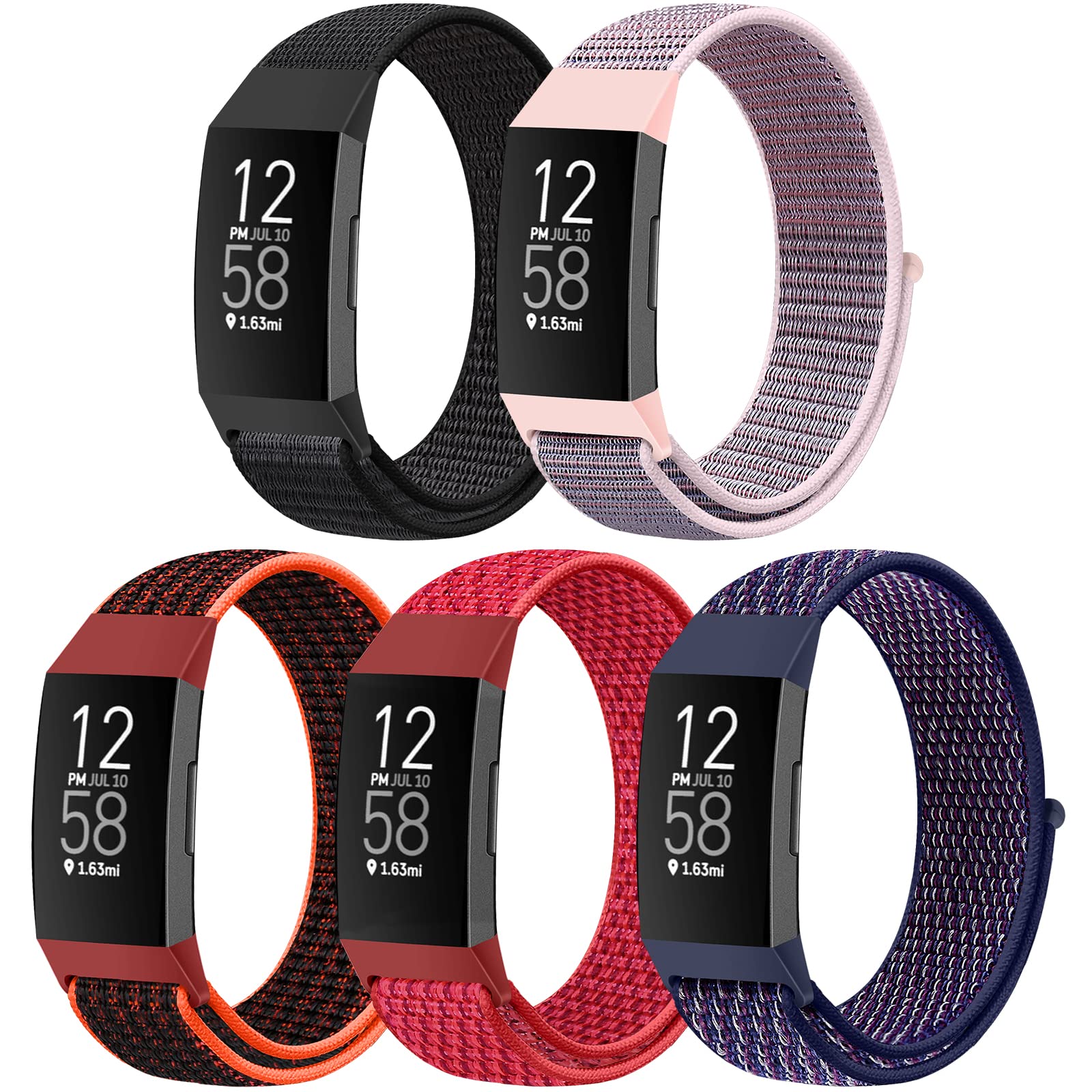 AVOD Nylon Watch Bands Compatible with Fitbit Charge 4/Charge 3/SE, Soft Replacement Wristband Breathable Sport Strap with Band for Women Men