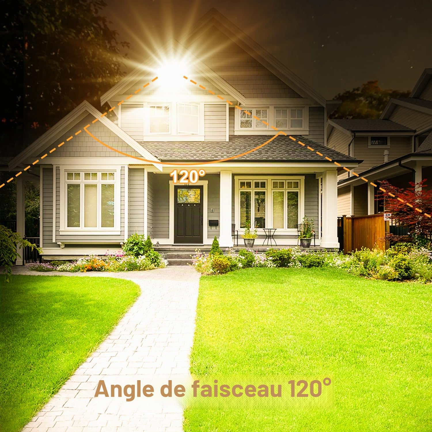 Projecteur LED Exterieur 200W, 2 PCS 20000LM Projecteurs Extérieur Led IP66 Etanche Spot led extérieur 3000K Blanc Chaud Lampe LED exterieur Pour Jardin Terrasse Cour Garage Stades