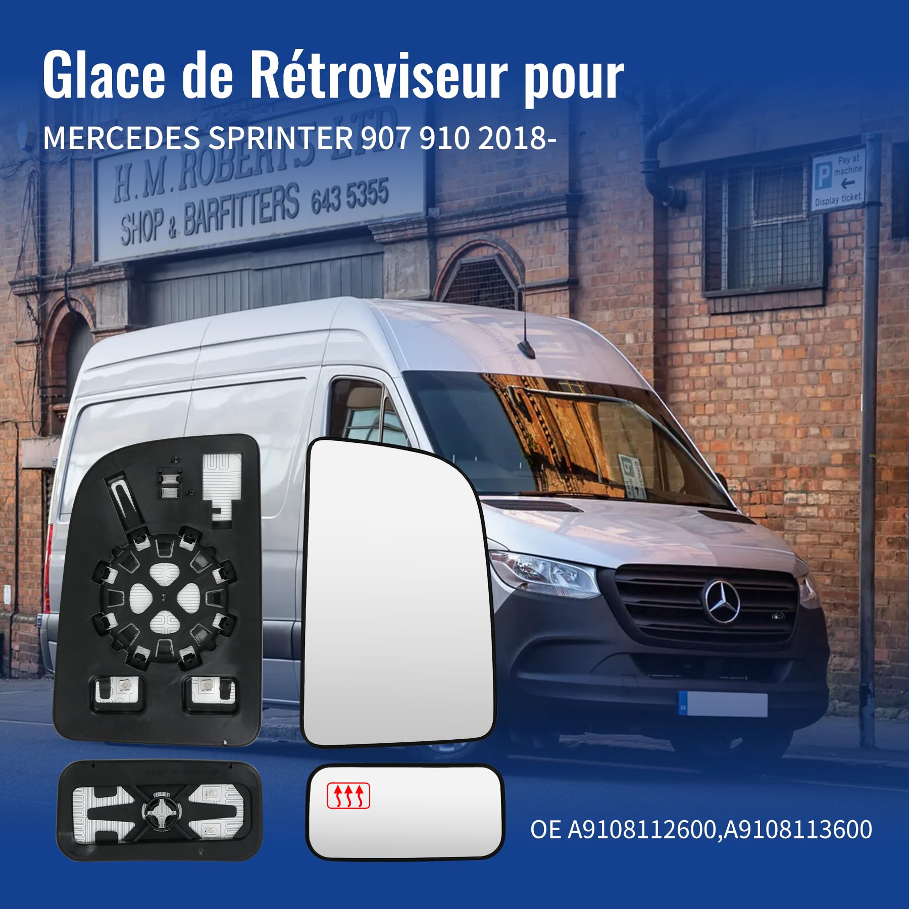 Vetro Specchietto Sinistro Inferiore Per Mercedes Sprinter 906 (2006-) – Non Riscaldato, Convesso – Pro!carpentis - 3