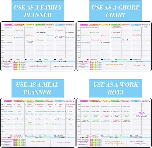 Miniatura 6 de POPRUN Dry Erase Calendar weekly and monthly self adhesive stick on non-magnetic stainless fridge & Glass & Wall & wooden (any smooth surface)